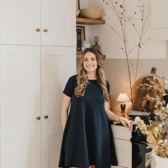 Navy and White Striped Riverbend Tunic dress by Blondie Apparel - Picture 4 of 4
